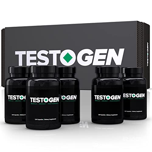 TestoGen Booster for Men - Natural Male Supplement to Combat Low Energy, Fight Fatigue, Support Weight Control & Boost Muscle Growth - 5-Month Supply