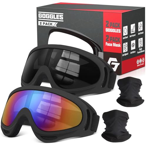 Dirt Bike Goggles, 2-Pack Motorcycle Goggles ATV Goggles