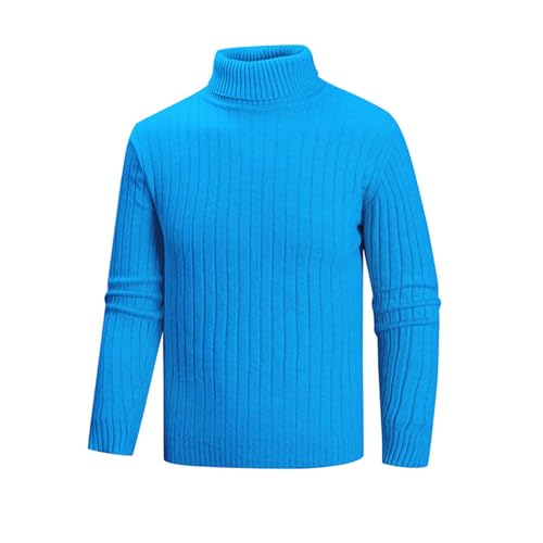Mens Ribbed Turtleneck Slim Fit Sweater Casual Long Sleeves Basic Tops Fall Winter Knitted Pullover Thermal Underwear