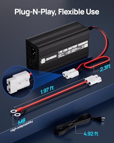 Image of 12V 20A Lithium Battery Charger AC to DC Input with Quick Battery Connector