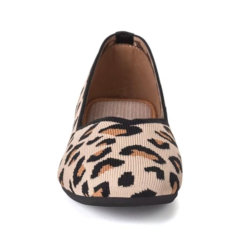 Image of Frank Mully Womens Casual Flat Shoes Square Toe Shoes Knitted Work Flat Comfort Dressy Flat Shoes for Daily Washable