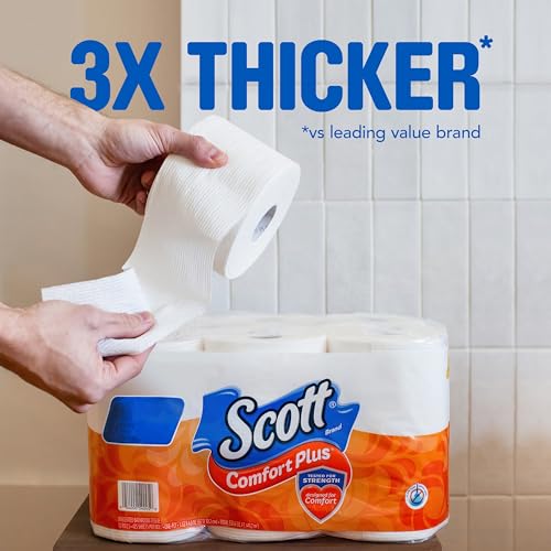 Image of Scott ComfortPlus Toilet Paper, 6 Mega Rolls, 425 Sheets per Roll, Septic-Safe, 1-Ply Toilet Tissue