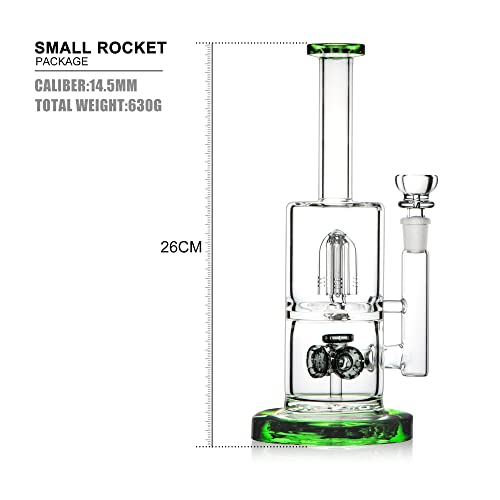 REANICE Blue Glass Bong Straight Water Percolator 14.5 mm Bubblers High 22.5 cm Thick Bongs – Bild 3