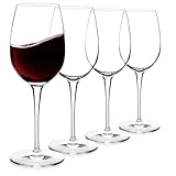 Luigi Bormioli Crescendo Bordeaux Wine Glasses, Set of 4-20 Oz. Lead-Free Crystal with Titanium Reinforced Stems - Laser Cut Rims, Seamless Design & Flat Foot - Made in Italy, Dishwasher Safe