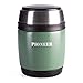 Pioneer Flasks - Termo Aislado al vacío, antigoteo y con Cuchara para sopas y Otros Alimentos, Acero Inoxidable, Metallic Green, 380ml