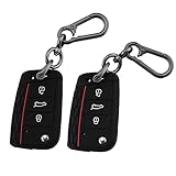 ERMWALR 2 piezas para VW Key Fob Cover con llavero, 3 botones de silicona Keys Shells Fit para Volkswagen Golf 7 Polo MK6 Jetta Tiguan Skoda Superb Seat Leon Ibiza (Vlw-3B-BB)