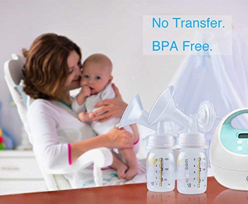 Papablic Leak-Proof Pump Bottle Adapter, for Spectra S1 S2 Pump Flanges to Use with Medela Baby Bottles, 4 Pack