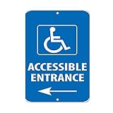 Accessible Entrance Left Arrow Parking Sign Vinyl Sticker Decal 8
