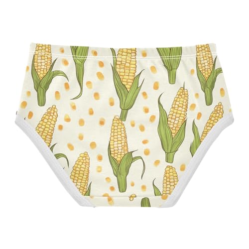 Wusikd Corns Light Yellow Girls' Underwear Cotton Green Orange Girls Briefs Soft Toddler Underwear 2T2