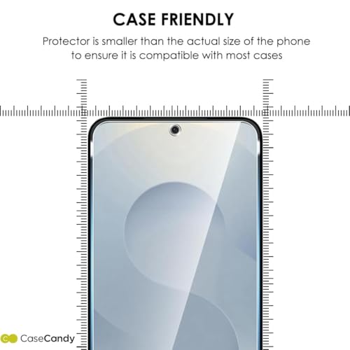 Image of Casecandy - [Pack of 2 Tempered Glass Screen Protector for Samsung Galaxy S25 / Samsung Galaxy S24 - Easy Application Kit /Bubble Free /HD /Fingerprint Working