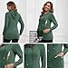 GINKANA Women's Maternity Nursing Hoodie with Hidden Zipper Long Sleeves Shirts Breastfeeding Tops Clothes,Green,L