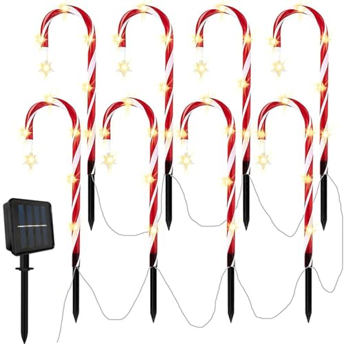 Murman Zuckerstangen Lichterkette Outdoor Solar LED Zuckerstangen...