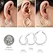 MAX + STONE Solid 0.75 Inches Small 14k White Gold Hoop Earrings with Click Tops for Women