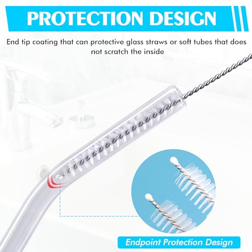 Image of Straw Cleaner Brush for Stanley Extra Long 12 in, 10PCS Wide 10mm Diam Straw Brushes for 40 /30 /20 oz Stanley Mug, Extra Long Straws Cleaning Brush for Tubes, Water Cup