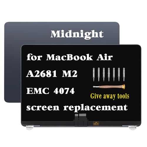 Image of A2681 Screen Replacement for MacBook Air M2 A2681 2022 13.6 inch EMC 4074 MLXW3 MLXX3 MLXY3 MLY03 MLY13 MLY23 MLY33 MLY43 Full LED LCD Screen Display Assembly (Midnight)