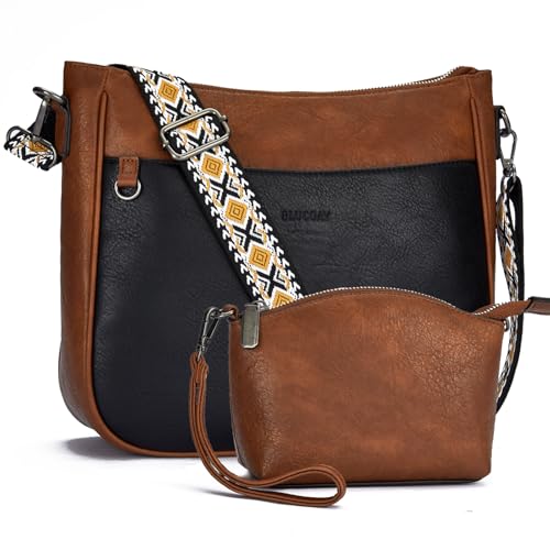 Image of 2PCS /Set Crossbody Bags for Women,Vegan Leather Hobo Purse Wallet For Women Set,Shoulder Bags With 2 Adjustable Strap