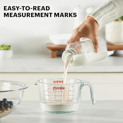 Pyrex Essentials (2-Pack) Glass Measuring Cups Set, (1 & 2 Cup) Measuring Cups For Prepping, Baking and Cooking, Preheated Oven, Dishwasher, Freezer, and Microwave Safe - Thumbnail 5