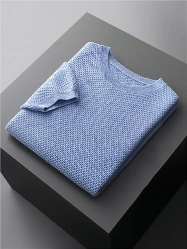 Mens Round Neck Wool Short Sleeve Pullover Stitch Vest Casual Sweater Lightweight Comfortable Top4