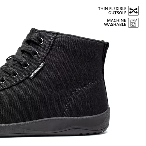 HOBIBEAR Mens Barefoot Shoes | Wide Toe Box | High Top Canvas | Comfortable Trail Running Sneaker4