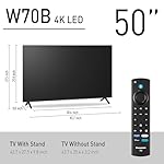 Panasonic W70 Series (2025 Model) 50" LED 4K Ultra HD Smart Fire TV, Press & Ask Alexa, Apple AirPlay, HDR10+, HDMI 2.1, and Bluetooth Support - 50W70BP - Image 3