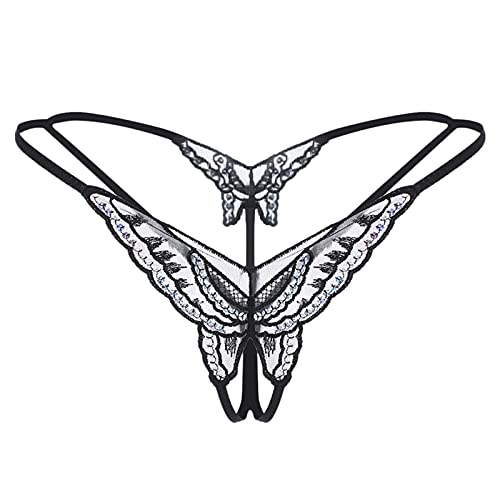 Fulidngzg Lenceria Mujer Sexy Erótico-Tangas Divertidos Lencería Erótica Misterioso Lazo Abierta Bragas Personalizadas Tangas Graciosos Tallas Grandes de Encaje Transparente Tanga Hilo Dental