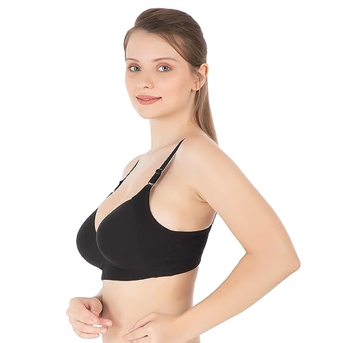 Image of Tweens Lite Wite - Minimiser Medium Padded Cotton Lycra Bra (Plus Size) - Triple Hook - Full Coverage - Wirefree - Seamless T-Shirt Bra