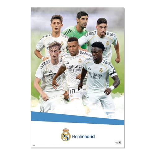 Grupo Erik Poster Real Madrid 2025/2026 - Posters Decorativos; 61x91,5 cm a todo color (decoracion pared) | Laminas Decorativas; ideal Decoración Habitación, Real Madrid Niño Regalos