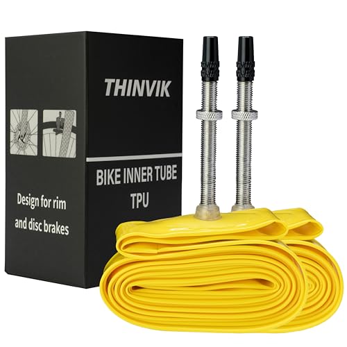 Thinvik TPU Inner Tube Upgraded Durability for Road Bike Tire 700 x 18-32 Bicycle Tube 85MM Length of Presta Valve- 2 PCS (One Pair)