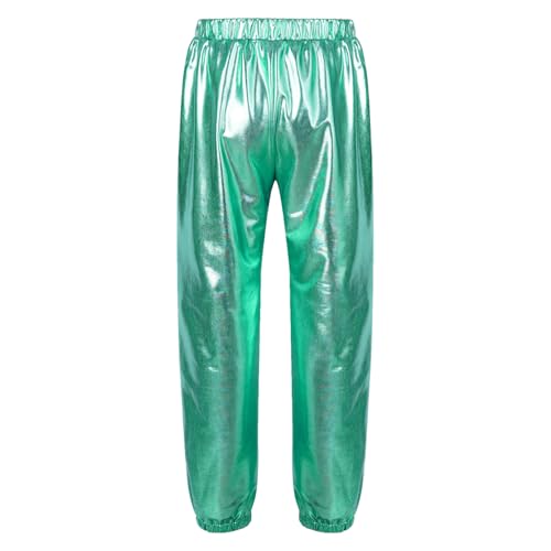 Big Girls Shiny Metallic Dance Pants Jazz Hip-Hop Street Dancing Sweatpants Stretch Leggings Bottoms2