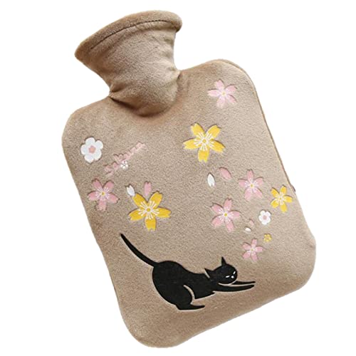 Bouillotte 1000ml eau chaude peluche hiver bouteille portable anti-explosion chat