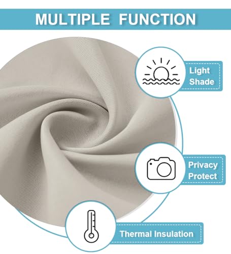Image of RYB HOME Extra Wide Curtains for Divider Room Separation Soundproof Temporary Door Curtains for Bedroom Closet Office Theatre Garage Living Room Privacy Drop Cloth, W 120 x L 84 inches, Natural