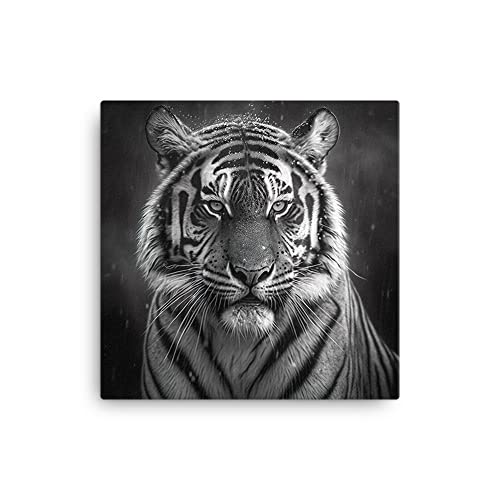 Toile tigre noir et blanc tableau décoration murale moderne salon
