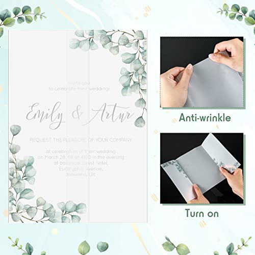 image for Outus 100 Pcs Pre Folded Vellum Jackets for 5 x 7 Invitations, Transpa