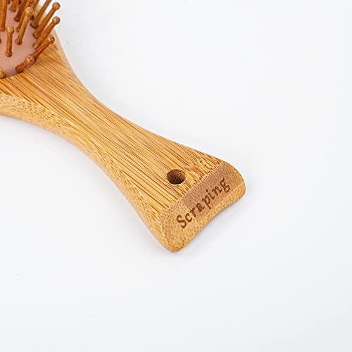 Heysong Wooden Oval Massage Comb, Round Bamboo Bead Teeth, Reduce Frizz, Massage Scalp, Anti-Static Bamboo Pulp Hair Brush #TOP6