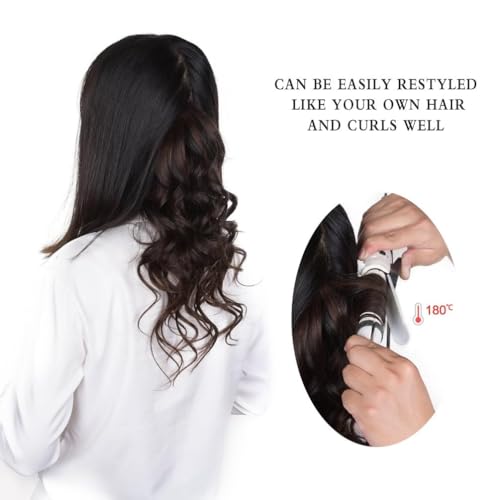 20 Inch Clip-in Hair Extensions Remy Human Hair for Women - Soft Handmade Real Human Hair Clip in Extensions, Straight, Thick, 155g 7pcs #18-613 Color