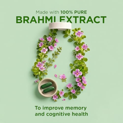 Image of Arth Brahmi Capsules for Memory, Focus, Concentration & Brain Fog Support - 60 Capsules for Men & Women | Bacopa Monnieri Supplement | Enhanced Absorption for Mental Clarity, Alertness & Positive Mood