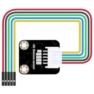 CQRobot PAJ7620U2 Gesture Sensor Compatible with Raspberry Pi/Arduino/STM32 Motherboard. I2C Interface, Infrared LED and Optical Lens, Identification 9 Basic Actions, Support Interrupt Output.