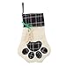 Christmas Stocking for Pet Dog Cat Large Paw Stocking for personalize (green)