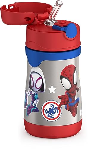 Image of THERMOS Vacuum Insulated Stainless Steel 10oz Straw Bottle, Spidey and His Amazing (Pack of 3)