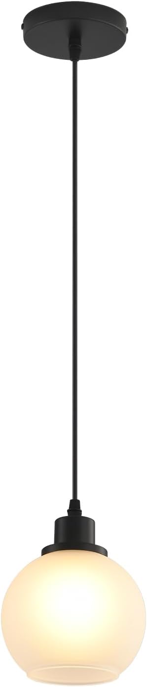 Pendant Lamp with Glass Shade, Modern Antique Brass Pendant Lights,Hanging Light Vintage Glass Shade, Island Light Pendant Light Fixture for Bedroom Living Room Kitchen