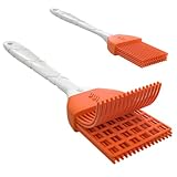 M KITCHEN WORLD Silicone Basting - BBQ, Pastry, and Oil Brush (Orange), Turkey Baster, Barbecue Utensil - use for Grilling & Marinating - Desserts Baking, Set of 2 with 2 Recipe Electronic Books