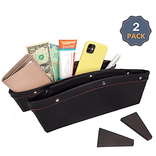 EcoNour Car Seat Gap Filler (2 Pack) | Car Sunglass Holder | Travel Accessories | Car Seat Organizer | in Between Car Seat Catcher | Road Trip Essential | Car Essentials for Women | Car Accessories