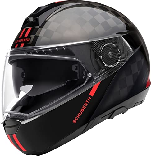 SCHUBERTH C4 Pro Carbon Fusion Casco (Black/Red,M (57))