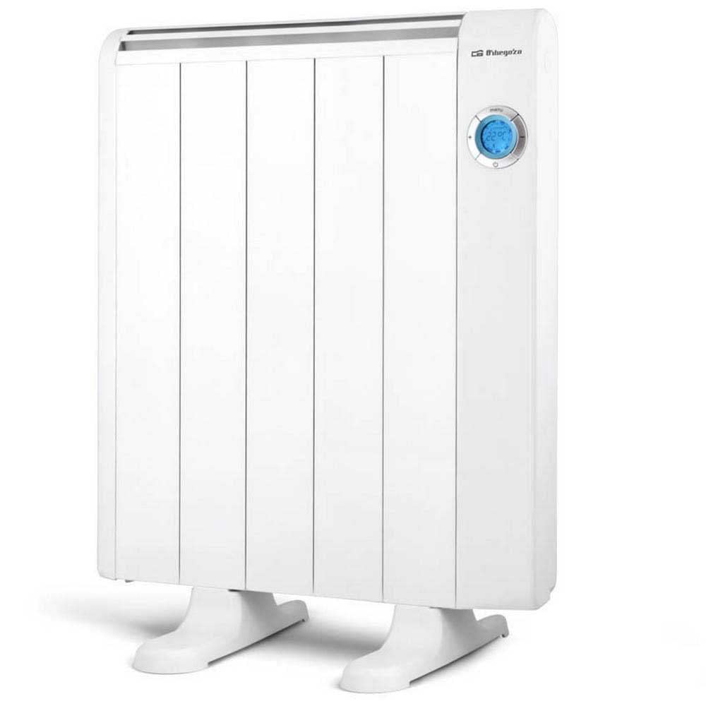 Orbegozo RRE 810, Emisor térmico bajo consumo, 800 W, 5 elementos reales, Aluminio, mando a distancia, funcionamiento programable,botón de desconexión total, pared o pie, color blanco