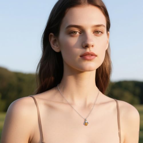 SLUYNZ Solid 925 Sterling Silver Queen Bee Choker Necklace for Women Teens Crystal Bee Pendant Necklace Mother's Day Gifts3