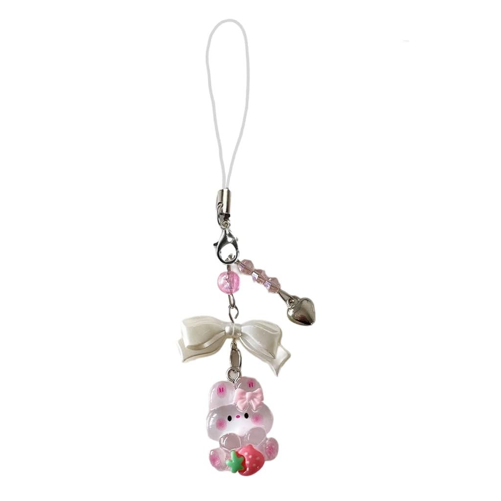 JSGHGDF Sweet Cool Bowknot Phone Chain Lovely Pendant Keychain Detachable Phone Lanyard Backpack Decoration Keyholder
