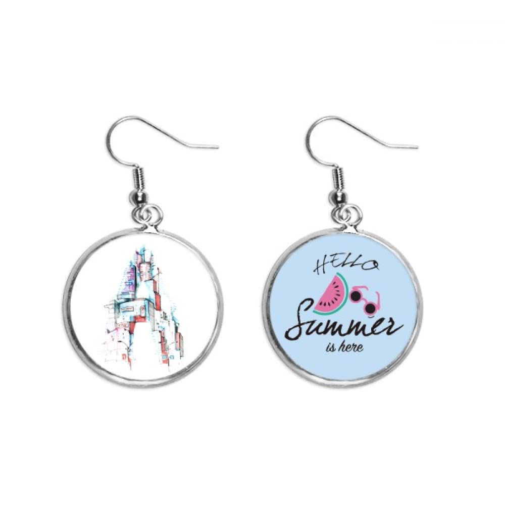Pendientes de sandía estilo acuarela urbana para looks de verano 5