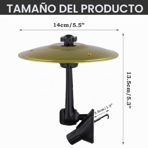 Miniatura 2 de 2 Pcs Platillo Bateria para Coche, Ajustable 360°, 2 Cabezales, 14 cm Tambor de Coche con 2 Mini Mazos, Ranura de Ventilación, Car Crash Cymbal para Todo Coche Amantes Música Entretenimiento