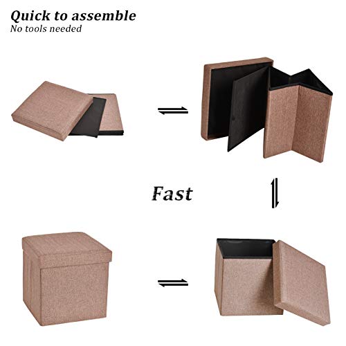 Slashome 13.8 Inches Storage Ottoman Cube thumb #1