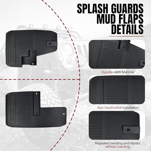 Image of JINCHEN Mud Flaps Fit for Bronco 2021 2022 2023 2024 2 /4-Door Front and Rear Mud Flaps Splash Guards 4PCS